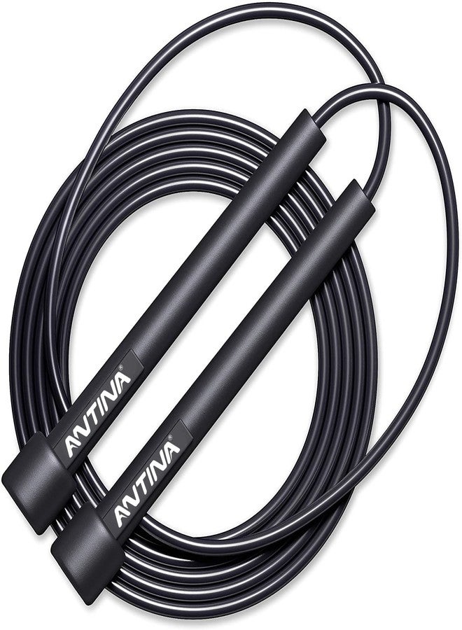 ANTINA Skipping Rope for Men and Women Jumping Rope With Adjustable Height Speed Skipping Rope for Exercise, Gym, Sports Fitness Adjustable Pencil Jump Rope (Black) - Image 1