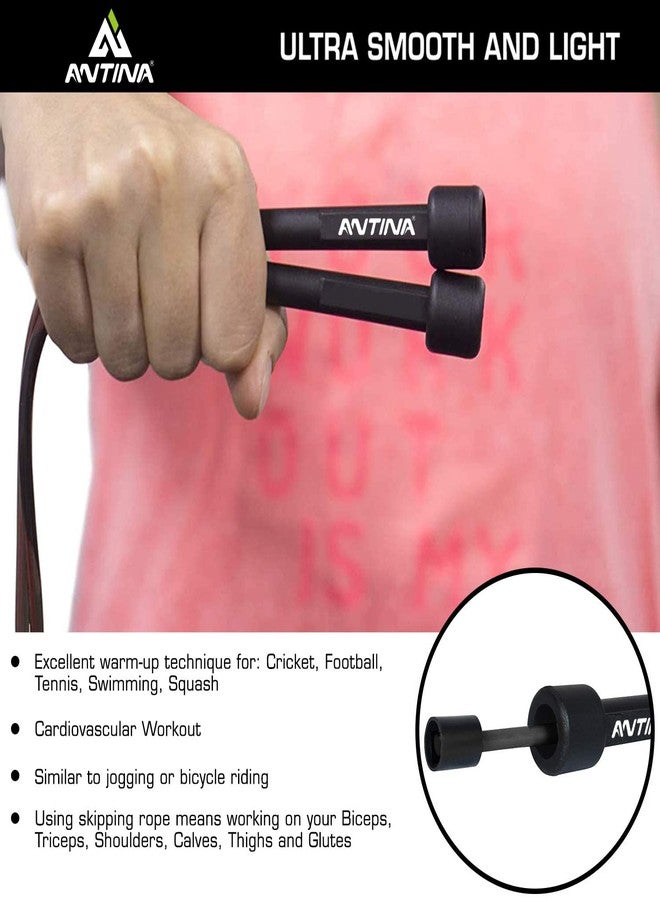 ANTINA Skipping Rope for Men and Women Jumping Rope With Adjustable Height Speed Skipping Rope for Exercise, Gym, Sports Fitness Adjustable Pencil Jump Rope (Black) - Image 3