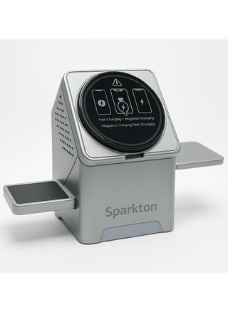 Sparkton 3 in 1 Wireless Charger Station for iPhone 15 14 13 12 Pro Max, Apple Watch, AirPods Pro | MagSafe Charging Dock USB-C Qi Certified Fast Wireless Charging Stand | Multi Device Magnetic Charger Hub Travel Charging Pad Compact All-in-One Apple Power Station . - pzsku/Z080D86E74AA76D88A006Z/45/1750423499/0488301a-4be9-45bc-b406-59a1c289b6b2