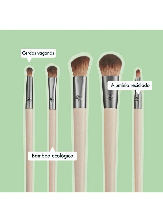 Ecotools Daily Defined Eye Brush Kit Makeup Brushes For Liquid Powder & Cream Eyeshadow & Eyeliner Application Ecofriendly Eye Brushes Synthetic Hair Cruelty Free 5 Piece Set - Image 3
