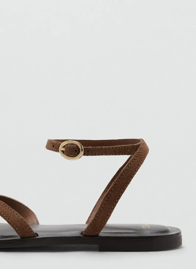 MANGO  Leather sandal with crossed straps for Women | Best Price UAE