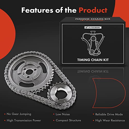 A-Premium Engine Timing Chain Kit W/Sprocket [fits OHV, 6/8Cyl] Compatible with Chevy & GMC Vehicles fits for Camaro, Malibu, Nova, C/K/G Class, Jimmy, Blazer, P30, Sprint, Replace# 3735412, 3735413 - Image 5