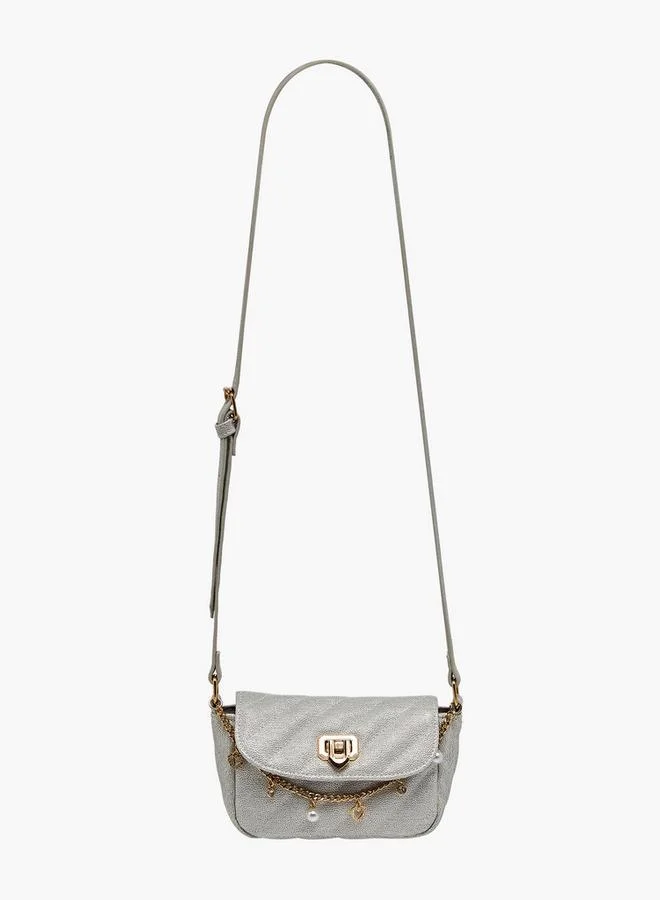 Celeste Charm Embellished Crossbody Bag with Adjustable Strap Ramadan Collection