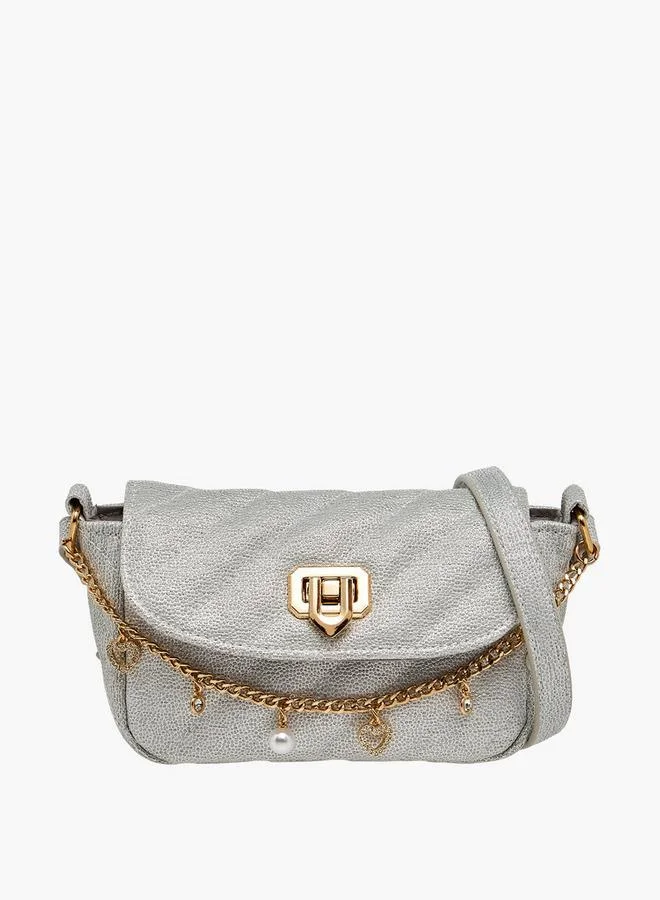 Celeste Charm Embellished Crossbody Bag with Adjustable Strap Ramadan Collection