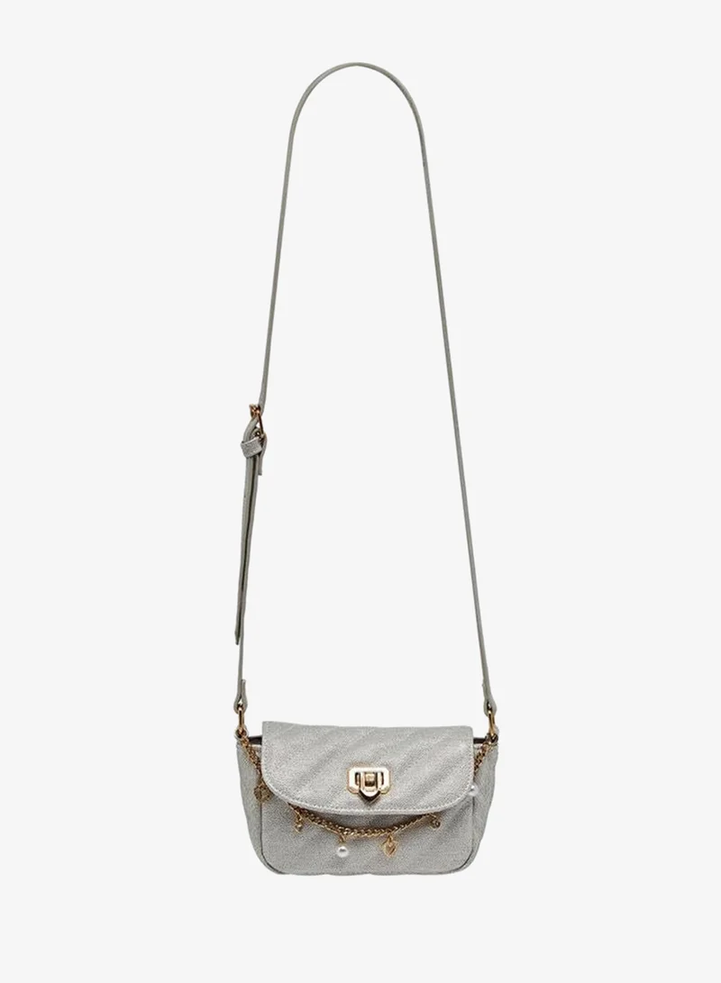 Celeste Charm Embellished Crossbody Bag with Adjustable Strap Ramadan Collection