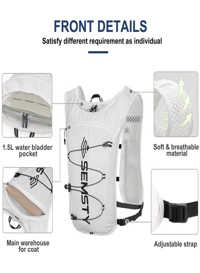 SEMSTY Running Hydration Vest 5L,Running Vest Pack with 1.5L Water Bladder,Lightweight Water Backpack for Hiking Running Cycling - Image 2
