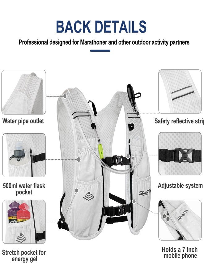 SEMSTY Running Hydration Vest 5L,Running Vest Pack with 1.5L Water Bladder,Lightweight Water Backpack for Hiking Running Cycling - Image 3