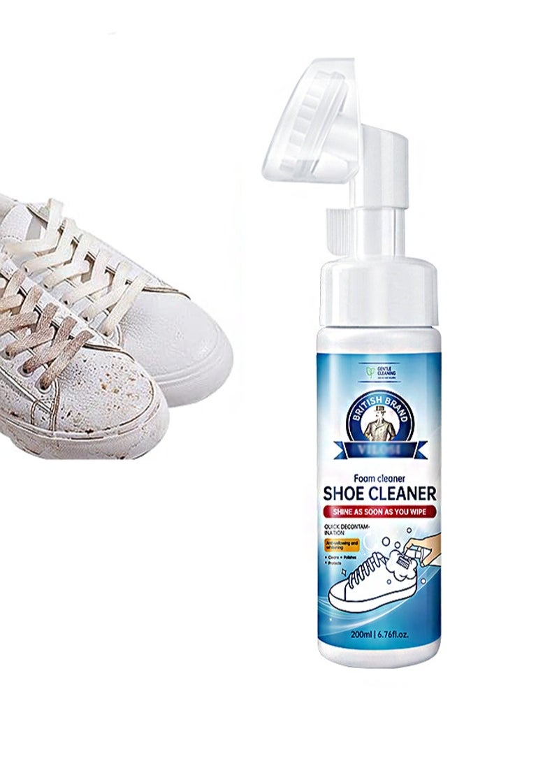 Aikanbo Foam Cleaner Shoe Cleaner，200ml Shoe Cleaning Foam, Waterless Foam Sneaker Cleaning, Suitable For White Shoe Cleaner, Boots, Canvas, PU, Fabric And Other Environmentally Friendly Sneaker Cleaning  - Image 1