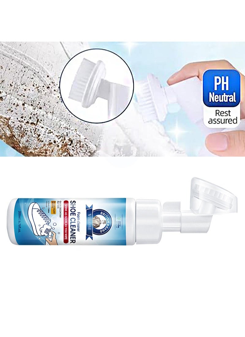 Aikanbo Foam Cleaner Shoe Cleaner，200ml Shoe Cleaning Foam, Waterless Foam Sneaker Cleaning, Suitable For White Shoe Cleaner, Boots, Canvas, PU, Fabric And Other Environmentally Friendly Sneaker Cleaning  - Image 2