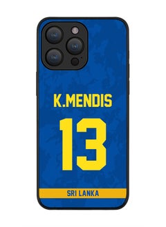Cover for iPhone 15 Pro Max Case , Rugged Black Slim fit Soft Flexible Thin Protective Phone Cases - Player Name - Kusal Mendis, Jersey Number- 13