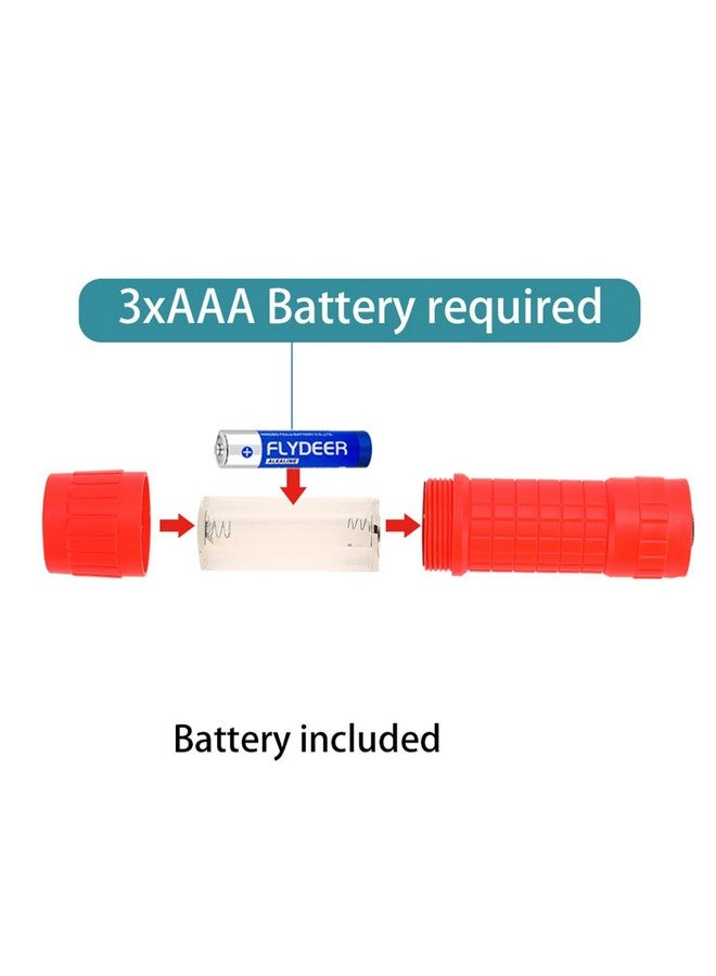 KunHe 5 Pack Plastic Small Mini LED Flashlight COB Flashlights for Kids 100 Lumen with Batteries High CRI for Bright Flash Light Party Favors Christmas Gifts Stocking Stuffers - Image 3