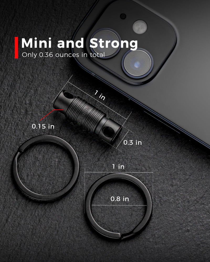 FEGVE Titanium Quick Release Swivel Keychain, Pull Apart Detachable Keychain Heavy Duty Car Key Holder with Key Rings (Black 1 Pack) - Image 2