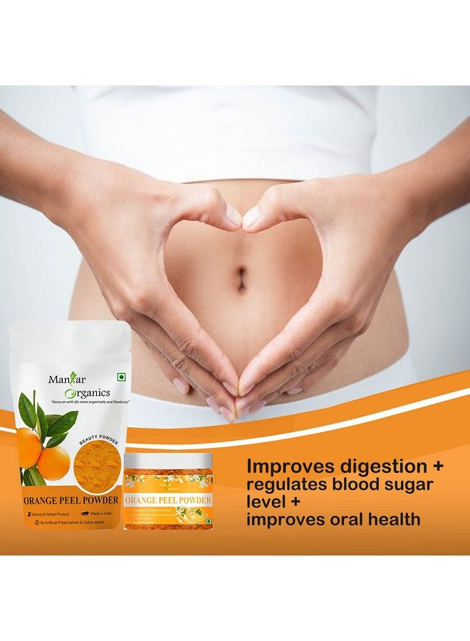 ManHar Organics Natural Orange Peel Powder for Face Pack with Vitamin C & Antioxidants Jar 100gm | For Face cleansing and Skin Lightening - Image 2