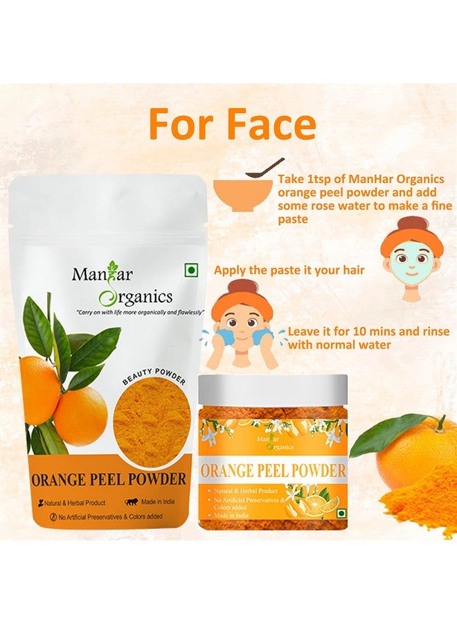 ManHar Organics Natural Orange Peel Powder for Face Pack with Vitamin C & Antioxidants Jar 100gm | For Face cleansing and Skin Lightening - Image 4
