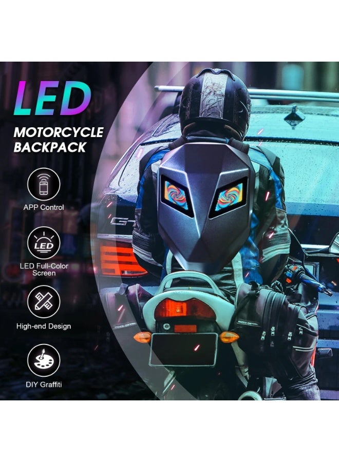 حقيبة ظهر LED للراكب مع شاشة قابلة للبرمجة - تصميم هندسي، شحن USB، مقاومة للماء - Image 2