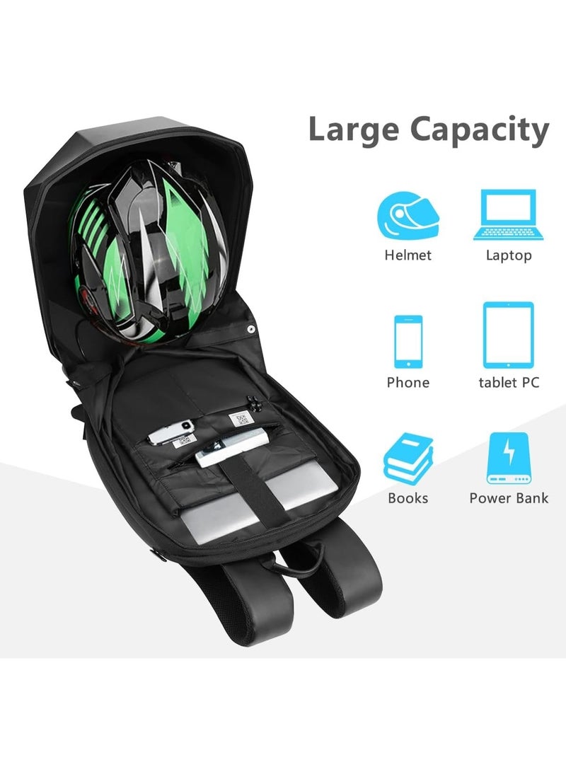 حقيبة ظهر LED للراكب مع شاشة قابلة للبرمجة - تصميم هندسي، شحن USB، مقاومة للماء - Image 4