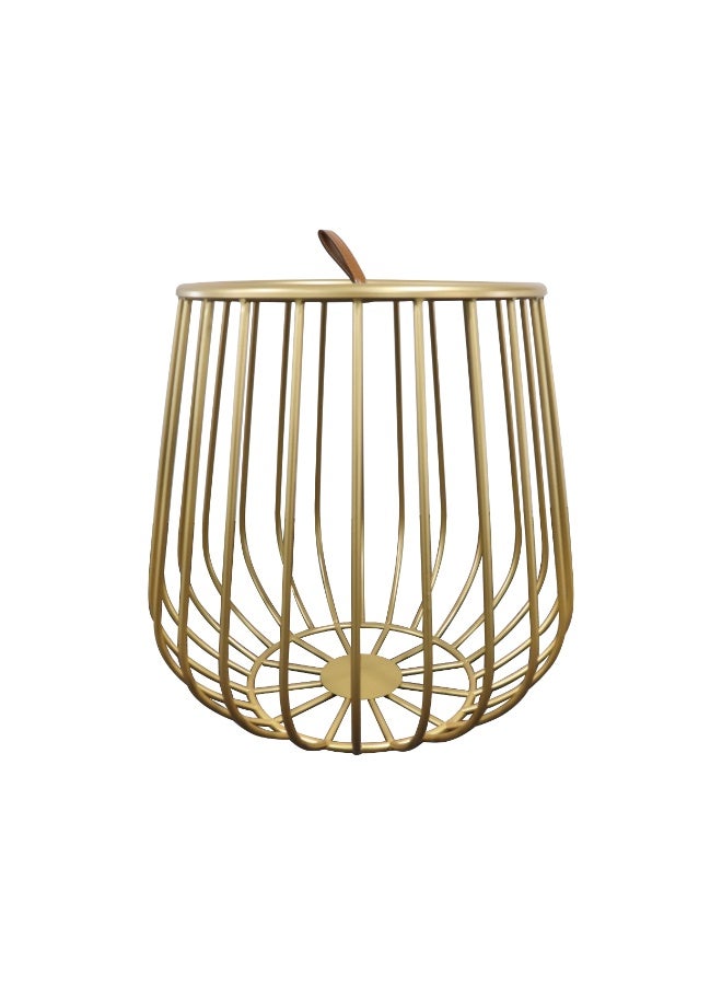 ebb & flow Moden & Elegant Iron Side Table For Living Room - Color: Gold - Dimensions: 48x48x48 CM - Image 2