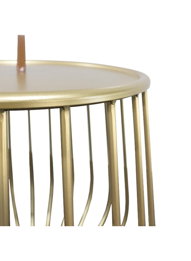 ebb & flow Moden & Elegant Iron Side Table For Living Room - Color: Gold - Dimensions: 48x48x48 CM - Image 3