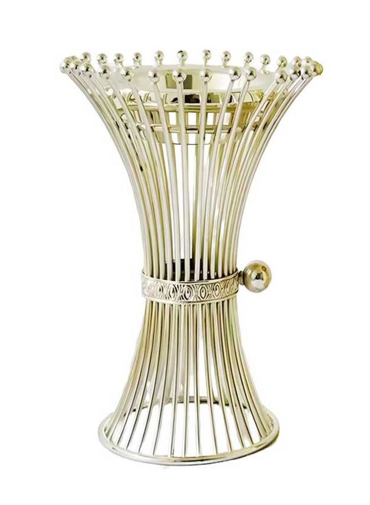 Premium Metal Incense Burner Elegant Hourglass Wire Design - Silver - Image 2