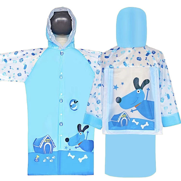 Chen Xing Baby Raincoat Children'S Processing Children'S Little Dinosaur With Schoolbag Pvc Poncho Inflatable Brim - Image 2