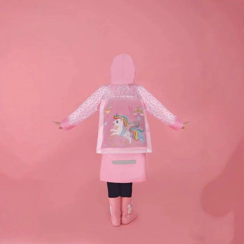Chen Xing Baby Raincoat Children'S Processing Children'S Little Dinosaur With Schoolbag Pvc Poncho Inflatable Brim - Image 3