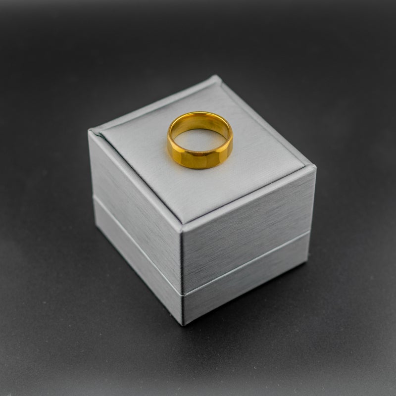 Golden Stainless Steel Ring For Him - Size 19 - Image 2