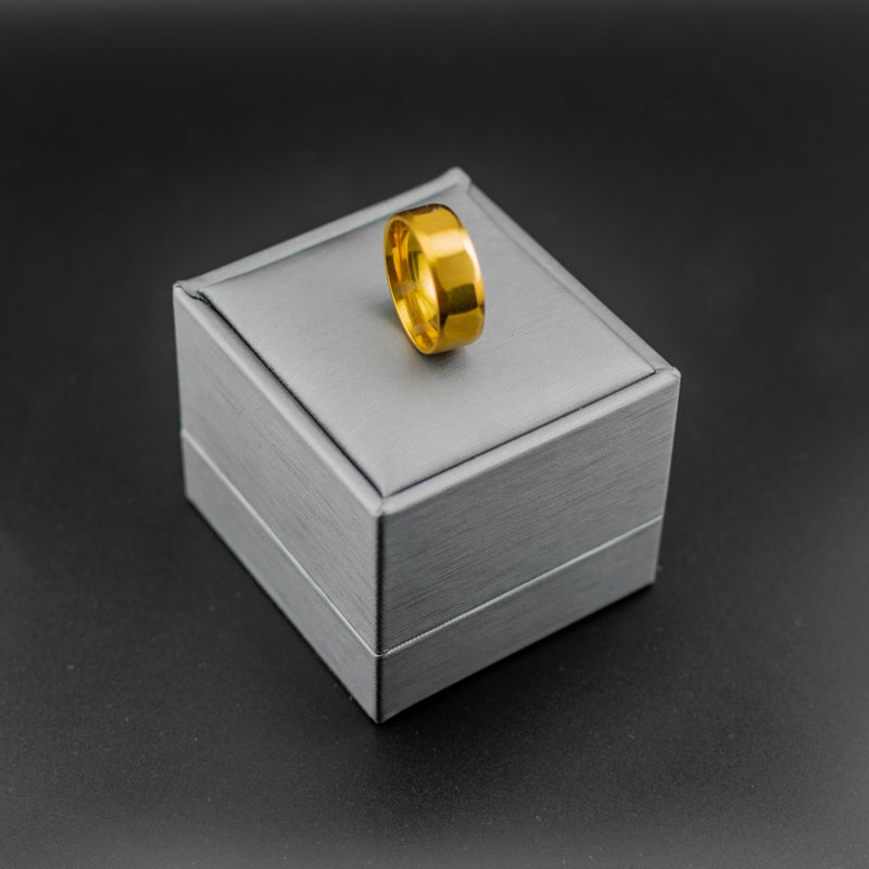 Golden Stainless Steel Ring For Him - Size 19 - Image 1