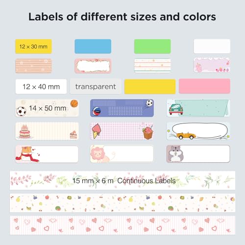 SUPVAN Label Maker Tape SUPVAN E10 Adapted Label Print Paper Refill Size 2 Packs Continous 0.59inx19.68ft Thermal Laminated Waterproof Self-Adhesive Multipurpose Labeling Tape Replacement - Image 4