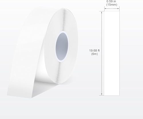 SUPVAN Label Maker Tape SUPVAN E10 Adapted Label Print Paper Refill Size 2 Packs Continous 0.59inx19.68ft Thermal Laminated Waterproof Self-Adhesive Multipurpose Labeling Tape Replacement - Image 2