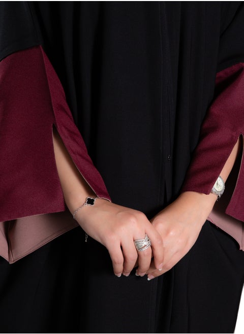 عباية نص بشت شتوي كم دبل فيس ملون