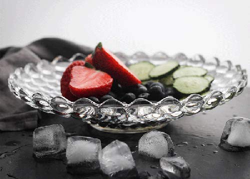 BABALI.Glass Bubble Fruit Bowl Plate Serving Tray Kitchen Serving Plate Tray for Fruit,Dry Fruit,Chocolate,Dessert,Salad | Dinnerware & Serving Plate Transparent Pack of 1 - Image 5