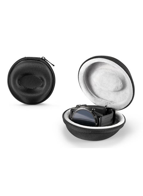 Single zippered case with filled round portable case for watches and smartwatches
