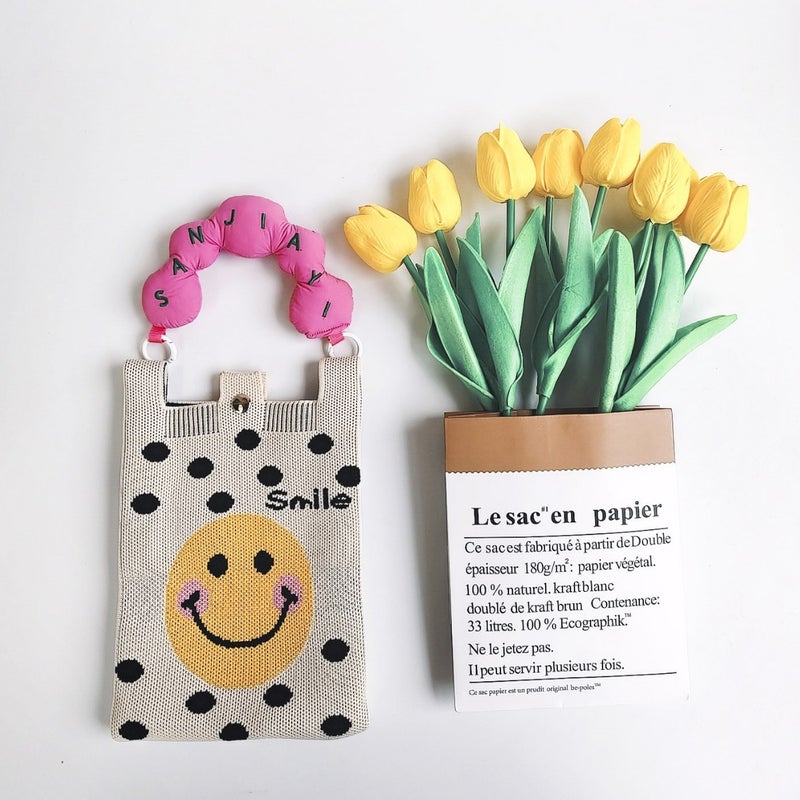 South Korea Ins Shoulder Crossbody Mobile Phone Bag Cute Cat Knitted Handbag Women'S Fashion All-Match - Image 5