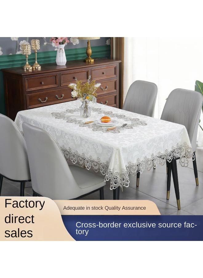 Bluejw European Style Light Luxury Tablecloth Source Factory Satin Jacquard Household Dining Tablecloth Waterproof Coffee Table Tablecloth High-grade Tablecloth - Image 2