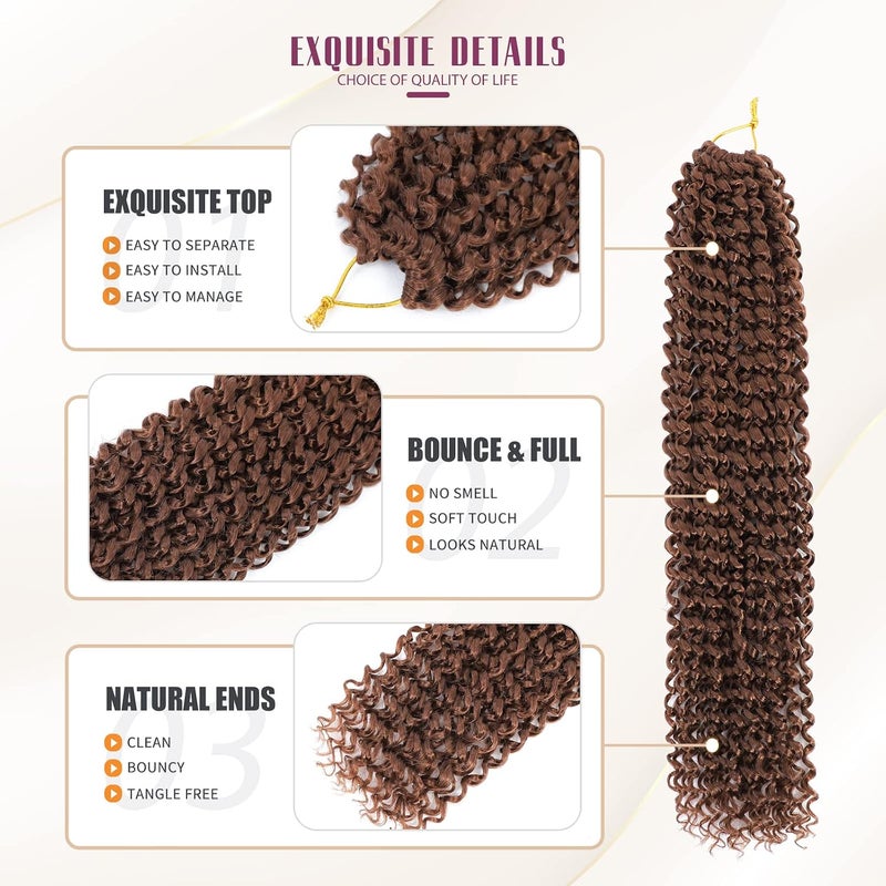 Dansama Passion Twist Hair Water Wave Braiding Hair for Butterfly Style Crochet Braids Bohemian Hair Extensions (18inch, #30, Economy Pack) - Image 4