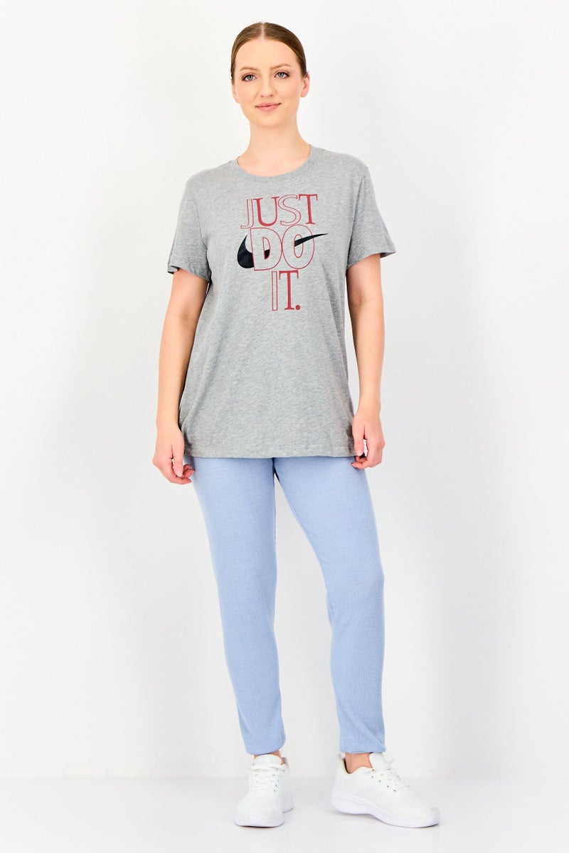 Nike Women Sportswear Fit Short Sleeve Training T-shirt,Grey - Image 3