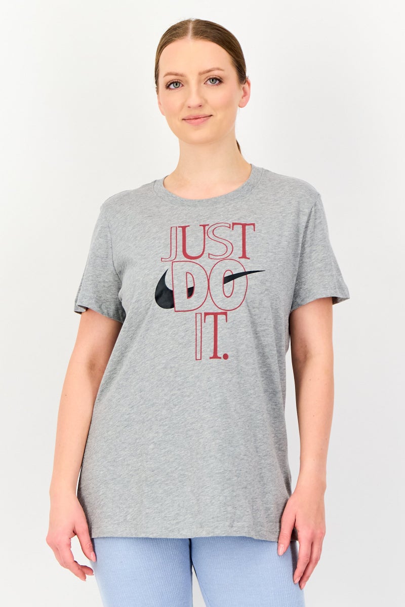 Nike Women Sportswear Fit Short Sleeve Training T-shirt,Grey - Image 1