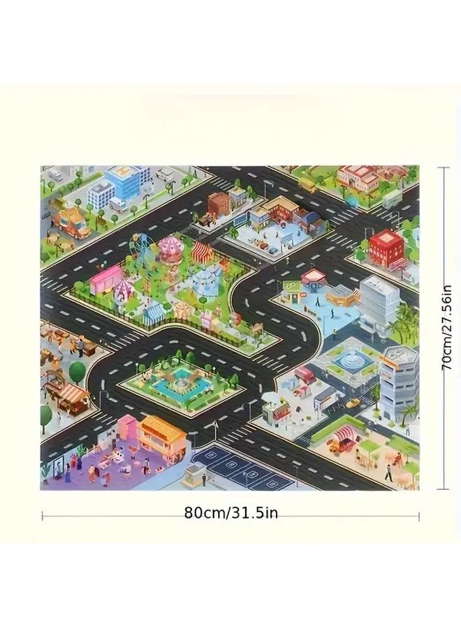 City Themed Game Map 27.56x31.5 Inch for Halloween Christmas Party Decorations Gift - Image 1