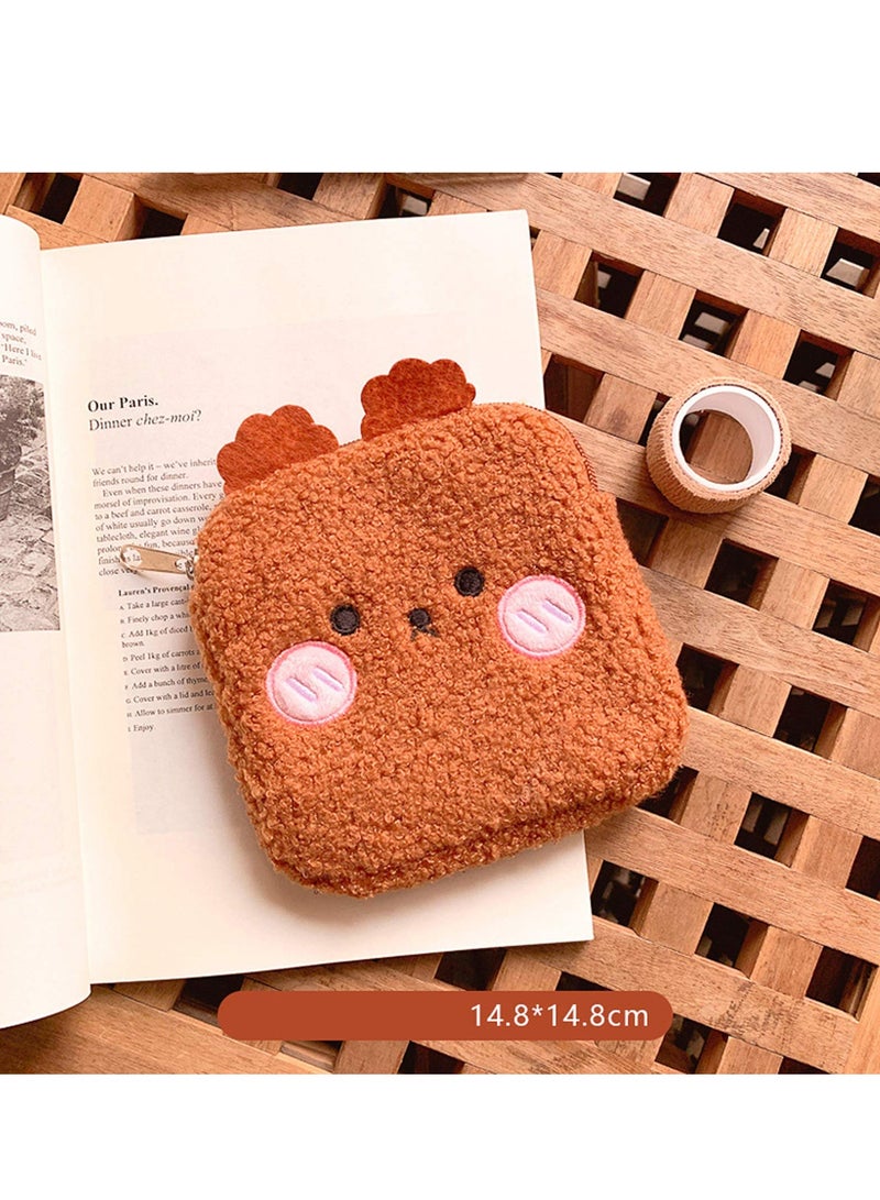 SYOSI Sanitary Napkin Storage Bag, 4PCS Zipper Menstrual Pad Bag Portable Sanitary Napkin Storage Tampons Pouch, Cute Cartoon Period Bag for Teen Girls Store Sanitary Pads for Women - Image 3