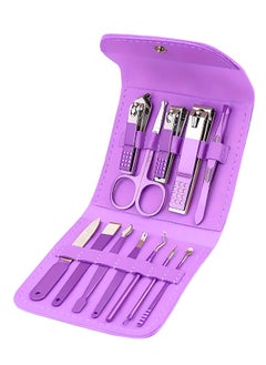 TRENZ 12 Piece Professional Pedicure and Nail Clipper Manicure Tool Set White  - Image 1