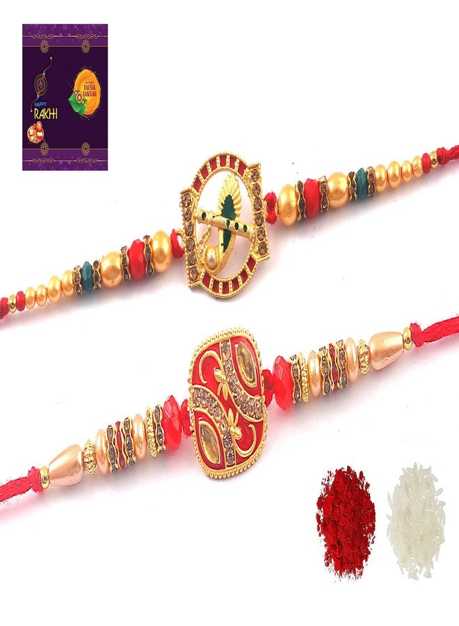 AR Eyewar Rakhi For Brother Murali Krishna Jaipuri Rakhi Combo Set of 2 for Lovely Family