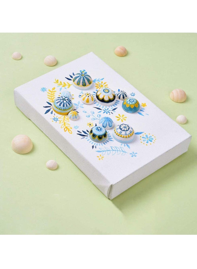 SYOSI Half Wooden Beads, 100 Pcs Split Wood Ball Unfinished Half Wooden Balls Natural Craft Ball Mini Hemisphere Ball Wooden Ornaments for DIY Projects Ornament Kid Art Craft Supplies, 20 mm - Image 5