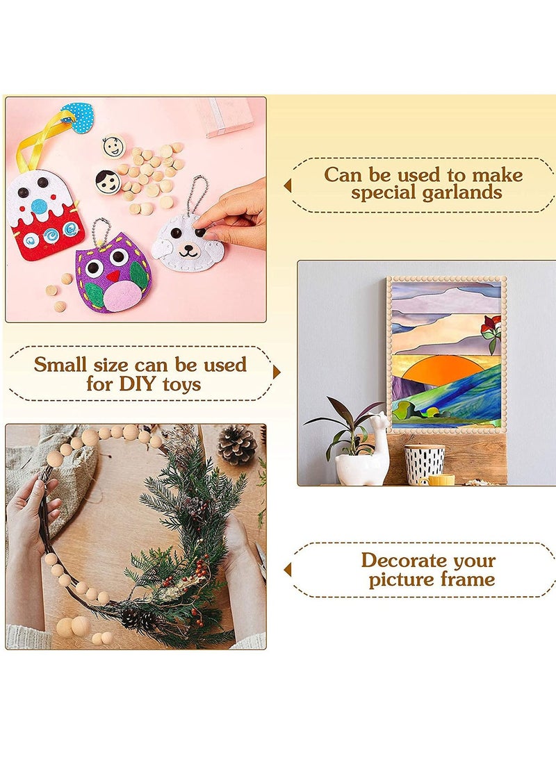 SYOSI Half Wooden Beads, 100 Pcs Split Wood Ball Unfinished Half Wooden Balls Natural Craft Ball Mini Hemisphere Ball Wooden Ornaments for DIY Projects Ornament Kid Art Craft Supplies, 20 mm - Image 3