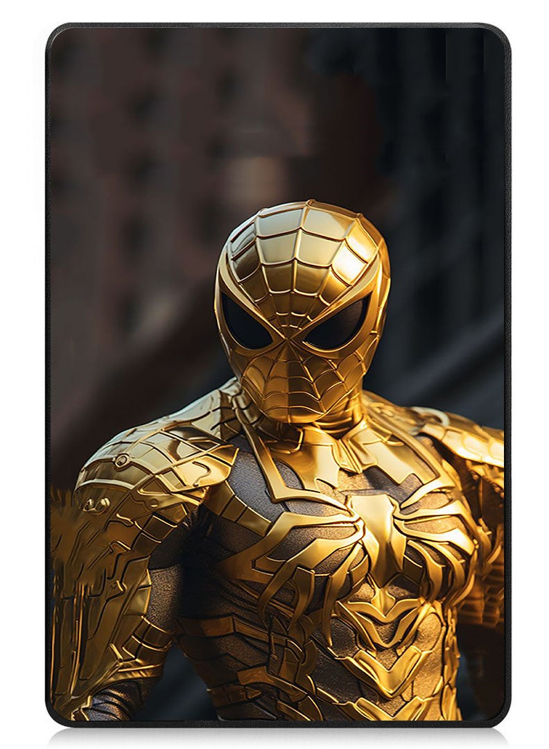 Theodor Protective Flip Case For Lenovo Tab M8 (4th Gen) - 2023 With Trifold Stand Auto Wake Sleep Shockproof Cover Spider Man Golden - Image 1
