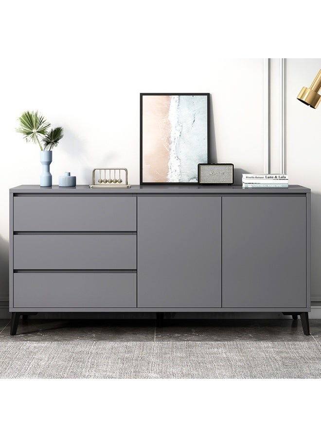  CityRiya-Long خزانة تخزين، طاولة زاوية القهوة، خزانة جانبية للبوفيه 140 سم، خزانة بار قهوة المطبخ مع أرفف، خزانة كبيرة، طاولة وحدة تحكم للمدخل للمكتب المنزلي، حامل تلفزيون (رمادي) - Image 1