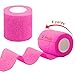 BQTQ 50 Rolls Self Adhesive Bandage Wrap 2 Inch Pink Athletic Warp Tape Self Adherent Wrap Self Sticking Bandage Wrap Roll for Wrist Ankle Swelling Sprains Neon Pink - Image 4