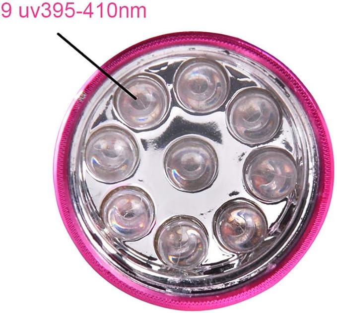 Anself Mini Flash Light for LED UV Gel Curing Lamp Light Handheld Nail Dryer Nail Flashlight 9 LEDs 395nm UV Flashlights Detector for Facial Mask - Image 3