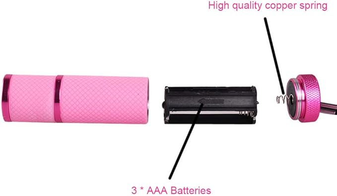 Anself Mini Flash Light for LED UV Gel Curing Lamp Light Handheld Nail Dryer Nail Flashlight 9 LEDs 395nm UV Flashlights Detector for Facial Mask - Image 2