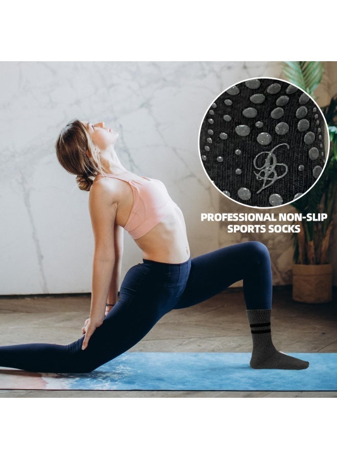 2 Pairs Yoga Socks with Grips for Women, Non Slip Grip Socks for Yoga - Image 2