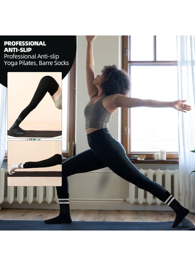 2 Pairs Yoga Socks with Grips for Women, Non Slip Grip Socks for Yoga - Image 4